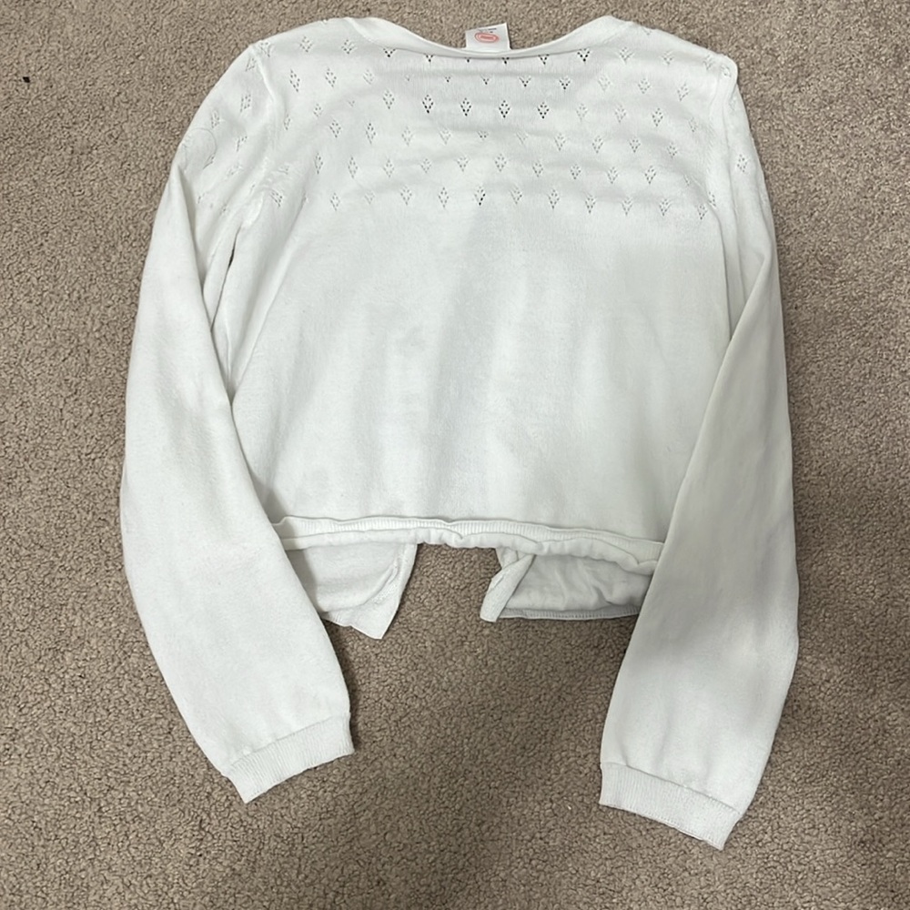 Girls white button down cardigan size 7-8 - Picture 4 of 4